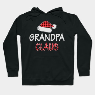 Red Plaid Grandpa Claus Santa Hat Matching Family Christmas Gift Hoodie